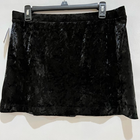Abound Dresses & Skirts - Abound Womens Mini Skirt‎ Black Small Velvet Mini Skirt Thigh Slit